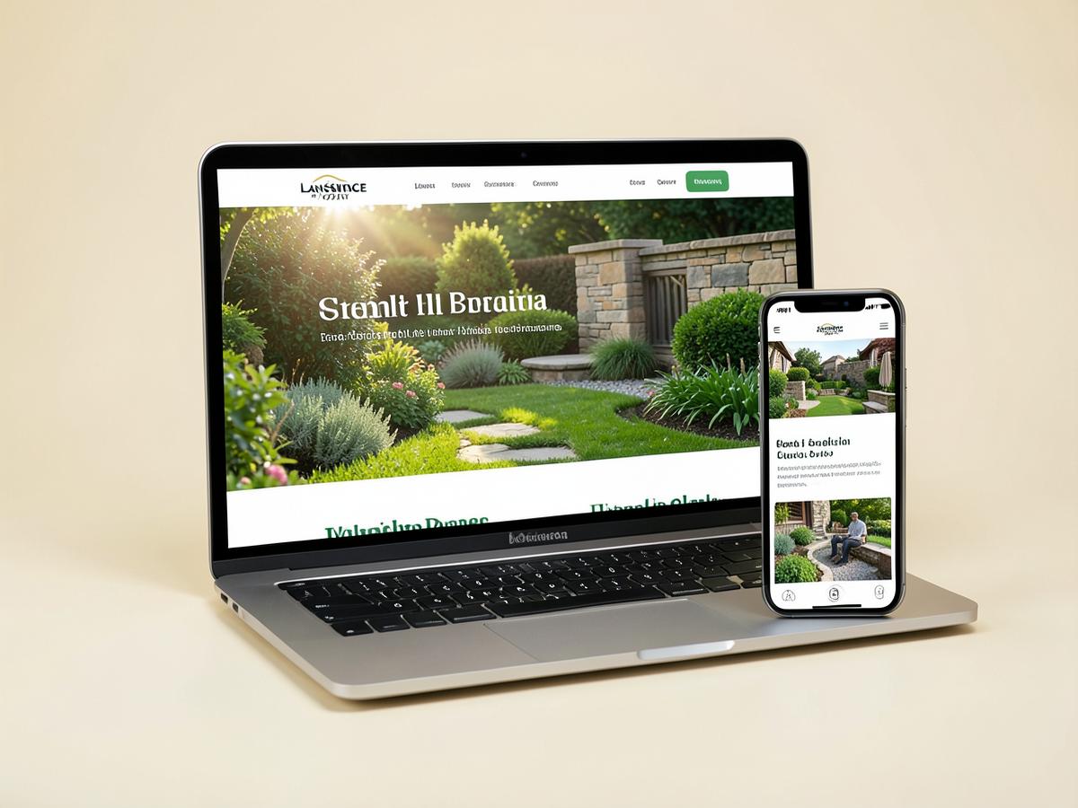 Website concept for Prairie Fire Landscape Construction